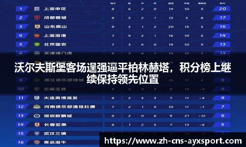 沃尔夫斯堡客场逞强逼平柏林赫塔，积分榜上继续保持领先位置