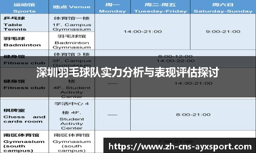 深圳羽毛球队实力分析与表现评估探讨